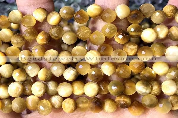 CCB1660 15 inches 6mm faceted teardrop golden tiger eye beads