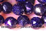 CCB1662 15 inches 6mm faceted teardrop blue goldstone beads