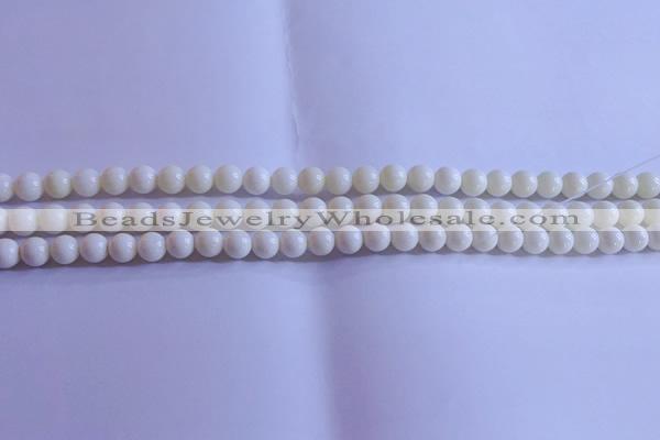 CCB300 15.5 inches 4mm round white coral beads wholesale