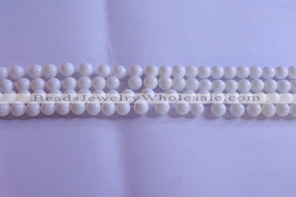 CCB401 15.5 inches 6mm round white tridacna beads wholesale