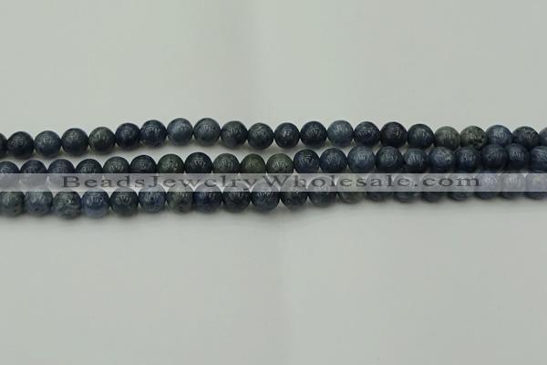 CCB450 15.5 inches 4mm round blue coral beads wholesale