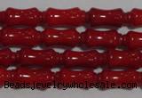 CCB50 15.5 inches 5*11mm bamboo shape red coral beads Wholesale