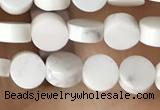 CCB510 15.5 inches 4mm coin white howlite beads wholesale