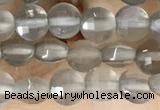 CCB541 15.5 inches 4mm faceted coin grey moonstone beads