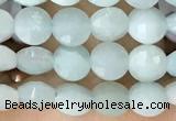 CCB552 15.5 inches 4mm faceted coin amazonite gemstone beads