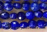 CCB554 15.5 inches 4mm faceted coin lapis lazuli beads wholesale