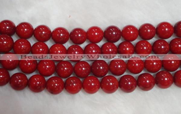 CCB57 15.5 inches 11-12mm round red coral beads Wholesale