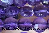 CCB600 15.5 inches 6mm faceted coin natural amethyst gemstone beads