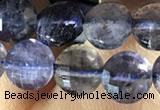 CCB606 15.5 inches 6mm faceted coin iolite gemstone beads