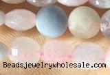 CCB614 15.5 inches 6mm faceted coin morganite gemstone beads