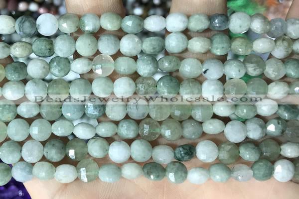 CCB619 15.5 inches 6mm faceted coin jade gemstone beads