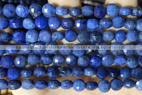 CCB623 15.5 inches 6mm faceted coin blue dumortierite beads