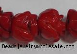 CCB63 15.5 inches 13mm rose shape red coral beads Wholesale