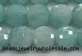 CCB701 15.5 inches 6mm faceted coin amazonite gemstone beads