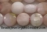 CCB704 15.5 inches 6mm faceted coin pink opal gemstone beads