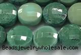 CCB730 15.5 inches 8mm faceted coin grass agate gemstone beads