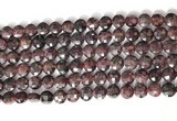 CCB751 15.5 inches 8mm faceted coin red garnet gemstone beads