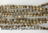 CCB800 15.5 inches 4*6mm rice picture jasper beads wholesale