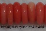 CCB81 15.5 inches 5*13mm roundel pale red coral beads Wholesale