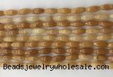 CCB812 15.5 inches 5*12mm rice pink aventurine beads wholesale