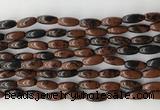 CCB814 15.5 inches 5*12mm rice mahogany obsidian beads wholesale