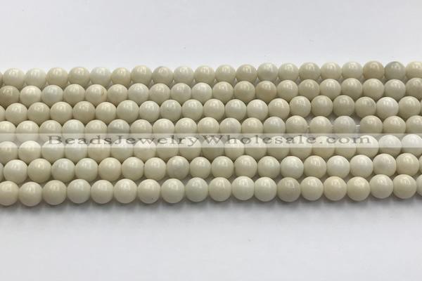 CCB821 15.5 inches 6mm round ivory jasper gemstone beads wholesale