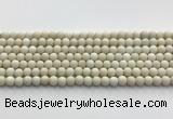 CCB824 15.5 inches 6mm round matte ivory jasper gemstone beads wholesale