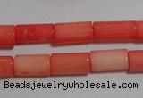 CCB84 15.5 inches 5*10mm column pink coral beads Wholesale