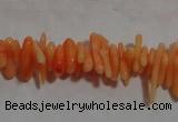 CCB86 15.5 inch 2*8mm irregular branch orange coral beads Wholesale