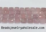 CCB888 11*15mm-12*16mm faceted cuboid rose quartz beads wholesale