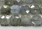 CCB901 15.5 inches 6*6mm faceted square labradorite beads