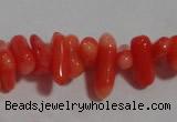 CCB91 15.5 inch 4*11mm irregular branch pale red coral chip beads