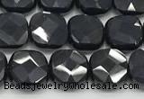 CCB913 15.5 inches 8*8mm faceted square black onyx beads