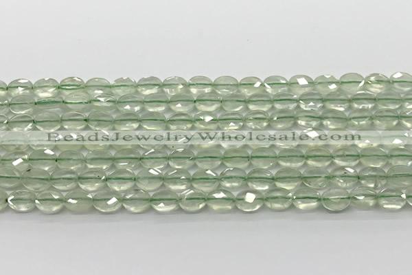 CCB916 15.5 inches 6*8mm faceted oval prehnite beads