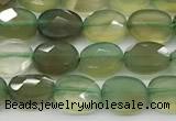 CCB917 15.5 inches 6*8mm faceted oval green agate beads