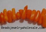 CCB92 15.5 inch 4*11mm irregular branch yellow coral chip beads