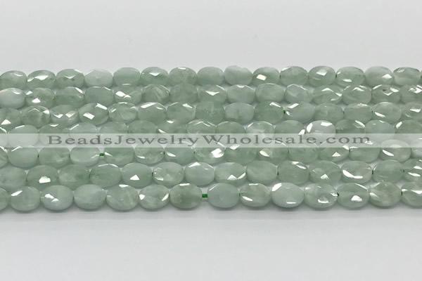 CCB924 15.5 inches 6*8mm faceted oval green angel skin beads