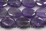 CCB935 15.5 inches 8*10mm faceted oval amethyst beads