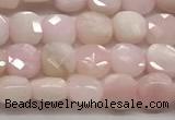 CCB976 15.5 inches 6*6mm faceted square pink opal beads