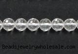 CCC208 15.5 inches 8mm faceted round grade AB natural white crystal beads