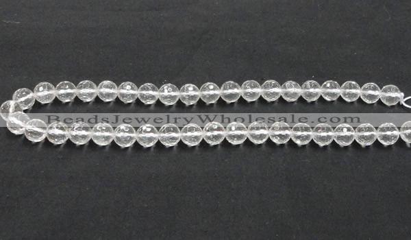 CCC209 15.5 inches 10mm faceted round grade AB natural white crystal beads