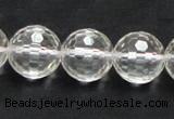 CCC212 15.5 inches 16mm faceted round grade AB natural white crystal beads