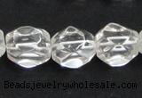 CCC216 13*18mm faceted nugget grade AB natural white crystal beads