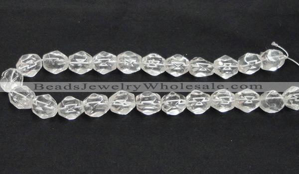 CCC216 13*18mm faceted nugget grade AB natural white crystal beads