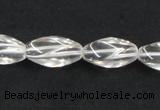 CCC220 8*18mm twisted rice grade AB natural white crystal beads