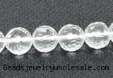 CCC254 15.5 inches 12mm faceted round grade A natural white crystal beads
