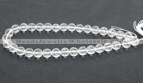 CCC254 15.5 inches 12mm faceted round grade A natural white crystal beads