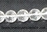 CCC255 15.5 inches 14mm faceted round grade A natural white crystal beads