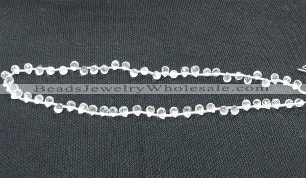 CCC264 5*7mm faceted teardrop grade A natural white crystal beads