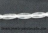 CCC265 6*16mm faceted rice grade A natural white crystal beads